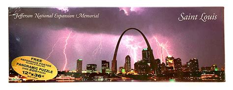 Saint Louis Arch Lightning Panoramic 500 Pieces Jefferson National