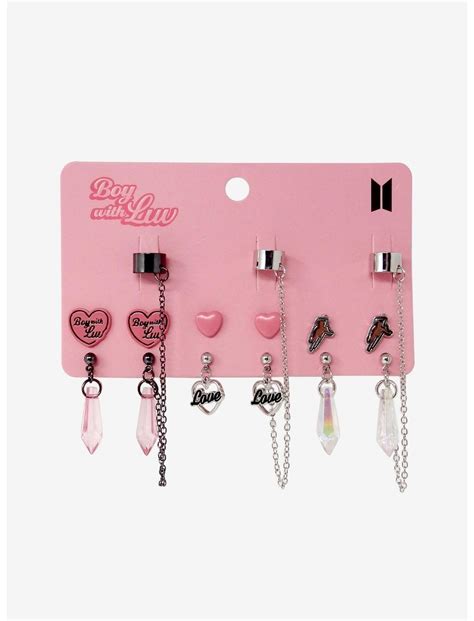 Bts Boy With Luv Mismatch Earring And Cuff Set Hot Topic