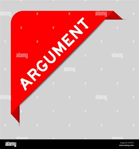 Red Color Of Corner Label Banner With Word Argument On Gray Background