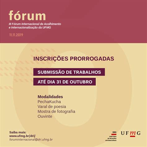 Prorrogado O Prazo Para Submiss O De Trabalhos Para O Iii F Rum