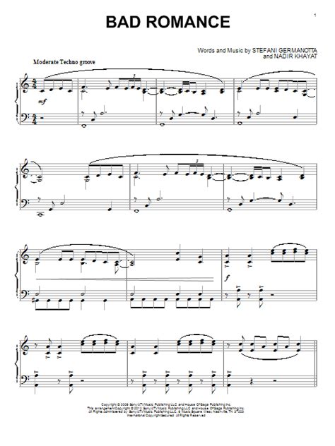 Bad Romance Sheet Music Direct