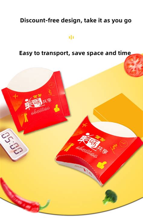 Custom Eco Disposable Take Away French Fries Food Takeaway Packaging