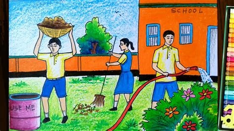 Swachh Bharat Abhiyan Drawing For Kids