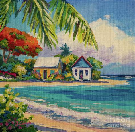 Coastline Cottages Painting By John Clark Fine Art America