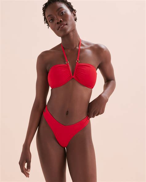 Seatonic Haut De Bikini Bandeau Armature En V Rouge Bikini Village