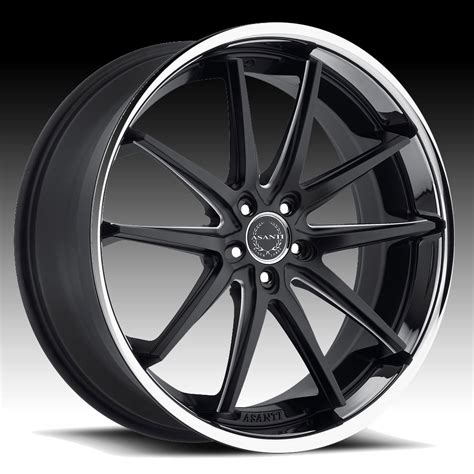 Asanti Black Label Abl 5 Matte Black Milled Chrome Lip Custom Wheels Asanti Black Label