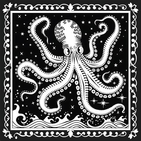 Premium Photo Octopus CNC Cut Art With Nautical Elements And Waves