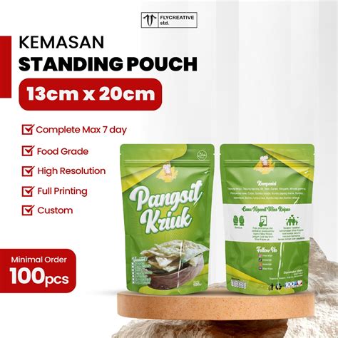 Jual X Cm Cetak Standing Pouch Full Printing Cetak Kemasan Standing