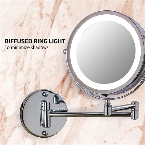 Wall Mounted Makeup Mirror With Lighted Battery Saubhaya Makeup