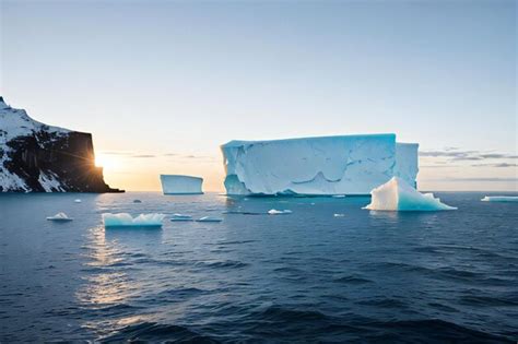 Premium AI Image A Group Of Icebergs Floating In The Ocean