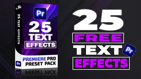 FREE TEXT Preset Pack 25 Text Effects Premiere Pro 2025 YouTube