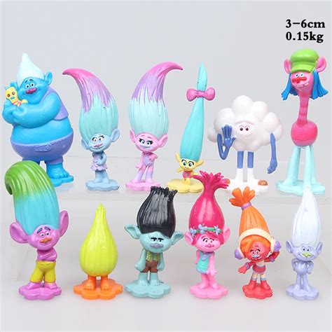 12PCS/lot Trolls Movie Delure Figure Collectible Dolls Poppy Branch ...