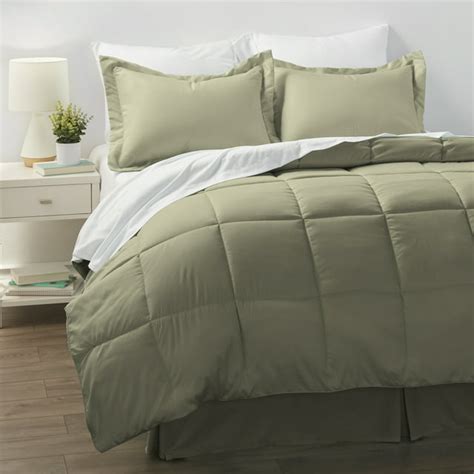 Noble Linens 8 Piece Sage Bed In A Bag Microfiber Bedding Set Twin Xl