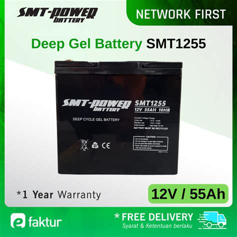 Jual SAMOTO Battery 12V 55AH Baterai Aki Kering Ups VRLA SMT POWER