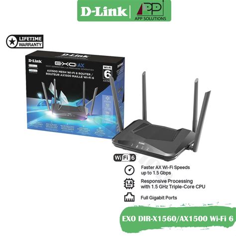 💥free Cat6💥d Link Router Mesh Wi Fi6 Ax1500 รุ่นexo Dir X1560ประกัน