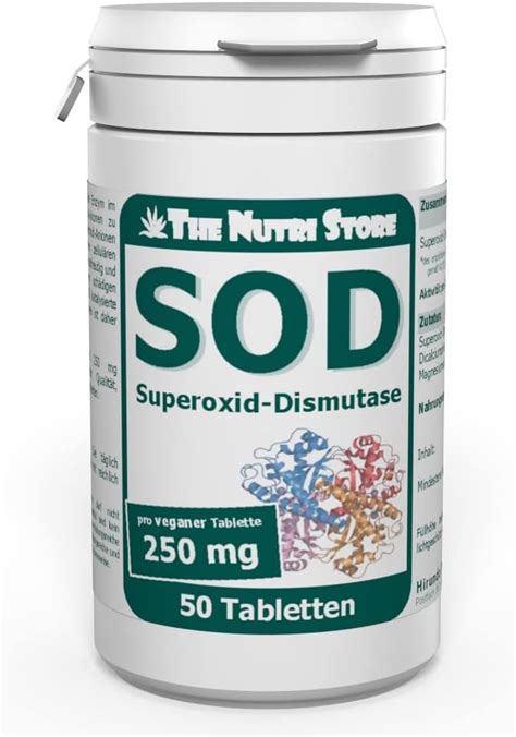 Sod 250 Mg Superoxid Dismutase Vegane Tabletten 50 Stk Amazonde Drogerie And Körperpflege