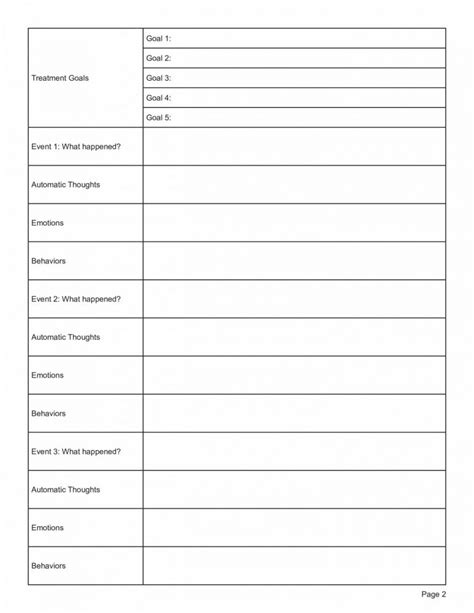 Cbt Case Formulation Worksheet Pdf Template