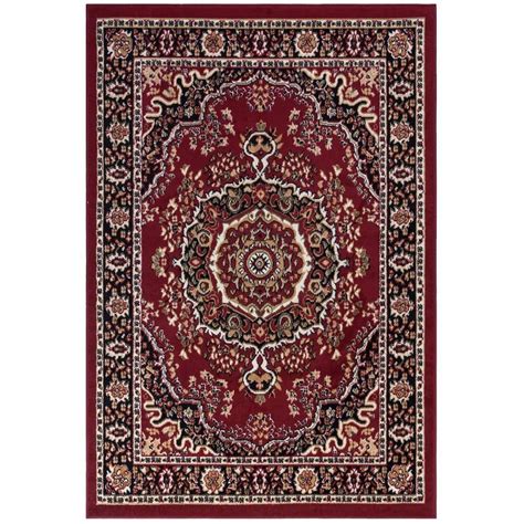 Ottomanson Traditional Oriental Medallion Dark Red 5 Ft X 7 Ft Area