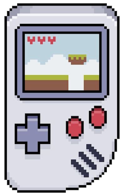 Pixel Art Mini Consola De Juegos Icono Vectorial Para Juego De Bits