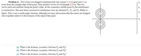 Solved Problem Two Stones Are Dropped Simultaneously Into Chegg