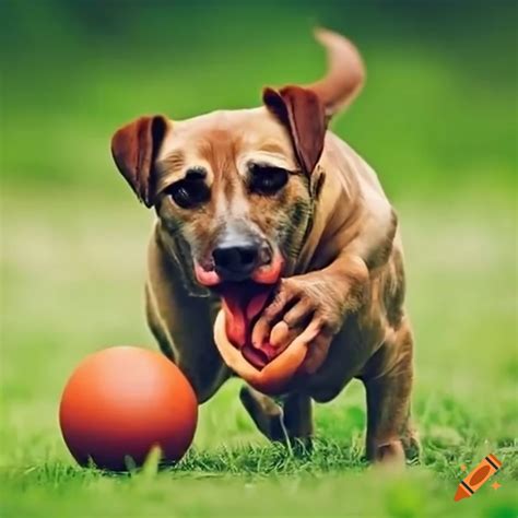 Imagen De Un Perro Jugando Con Una Pelota On Craiyon