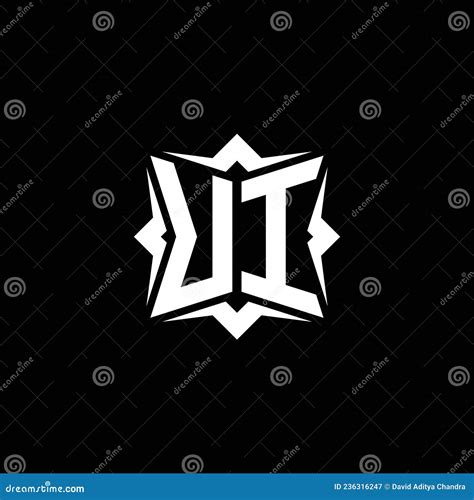 Ui Logo Monogram Geometric Modern Design Stock Vector Illustration Of