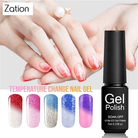 Zation 1pcs Nail Gel Temperature Changing Gel Nail Polish Color Nails