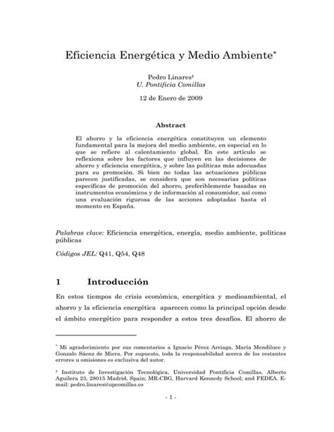 Eficiencia Energ Tica Y Medio Ambiente