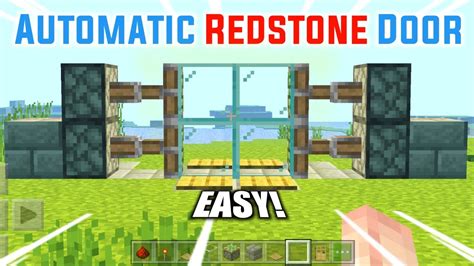 How To Make Automatic Redstone Door In Minecraft Pe 118 Hindi Easy