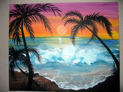 Pin By Deb White Lunn On Tattoo Sunset Painting Disney Canvas Art