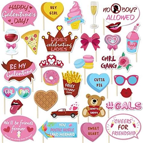 Katchon Pink Valentines Day Photo Props Pack Of 28