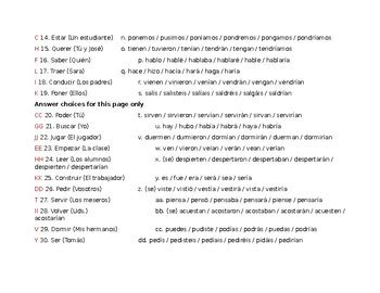 Verb Tenses Matching Practice Present Preterit Imperfect Future Etc