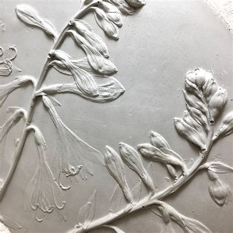 Bas Relief Botanical Casting In Concrete Beautiful Nature Etsy Uk