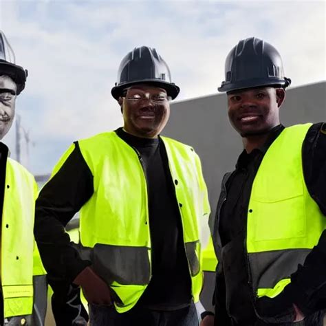 Black Shadowy Tall Figures Wearing Hard Hats Stable Diffusion Openart