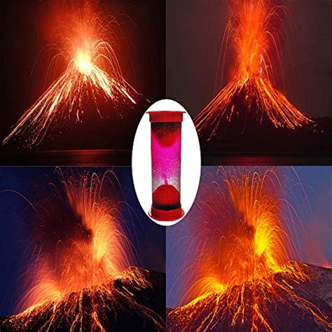 Fkytion Liquid Motion Bubbler Red Simulate Lava Volcano Eruption Liquid