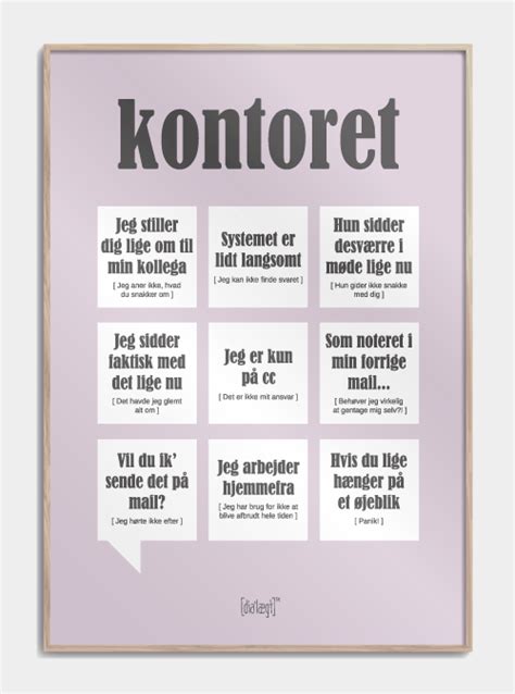 Kontoret Plakat Plakater Med Tidens Sjoveste Danske Citater