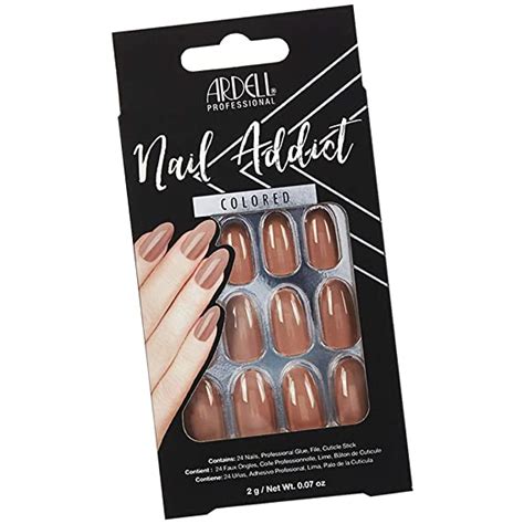 Ardell Nail Addict Latte Uñas Postizas Kit Press on Nails 24 Uñas