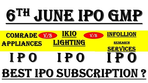 IKIO Lighting IPO GMP Comrade Appliances Limited IPO GMP Infollion