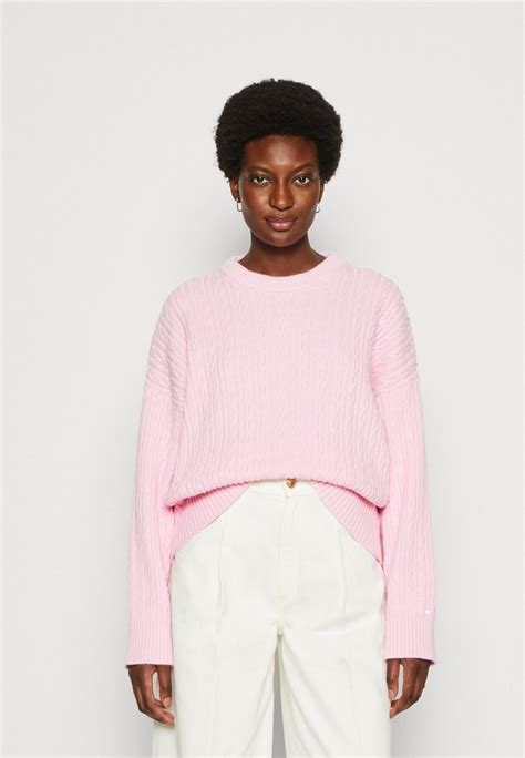 Tommy Hilfiger Cable All Over Sweater Jumper Iconic Pink Pink