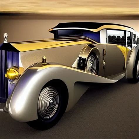 Art Deco Rolls Royce Ultra Futuristic Car Style Of Stable Diffusion