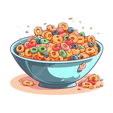 Cereal Clipart Comida Colorida Cartoon Tigela De Cereal Ilustração