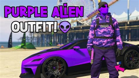 Gta Online Purple Alien Outfit W Purple Joggers Glitch Gta 5 Alien Wars Purple Alien Gang