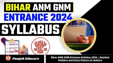 Bihar ANM GNM Entrance Syllabus 2024 Detailed Syllabus And Exam