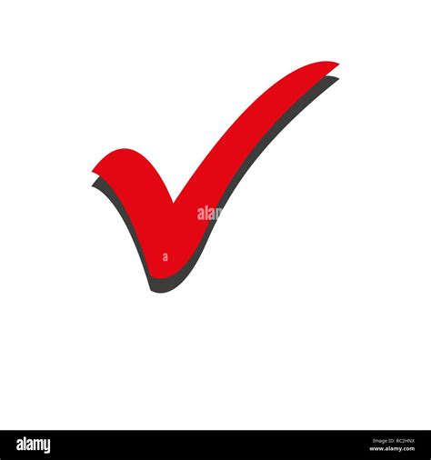 Red check mark icon. Tick symbol in red color, vector illustration ...