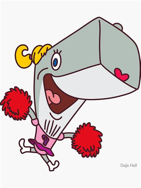 Spongebob Pearl Krabs As Cheerleader Sticker By Vinylpatch Redbubble