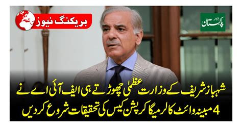 شہبازشریف کے وزارت عظمیٰ چھوڑتے ہی ایف آئی اے نے 4 مبینہ وائٹ کالر میگا