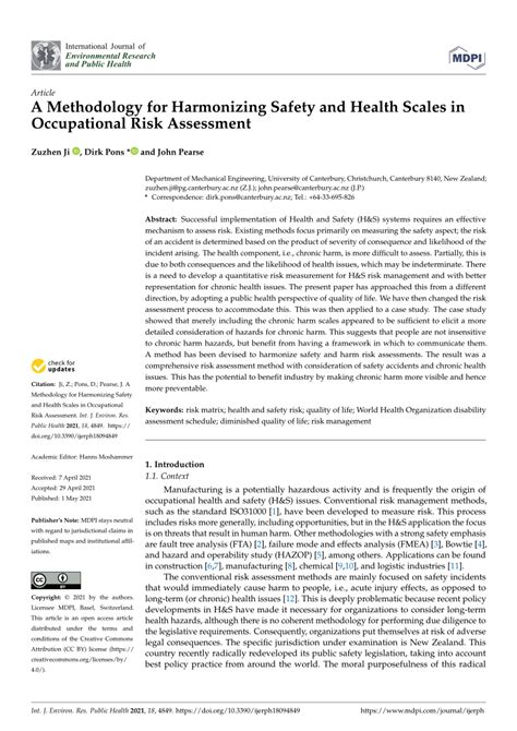 Pdf A Methodology For Harmonizing Safety And Health Scales In