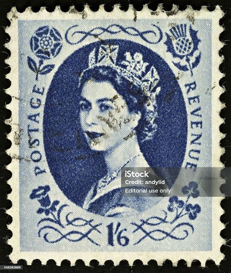 British Vintage Queen Elizabeth Ii Postage Stamp Stock Photo Download