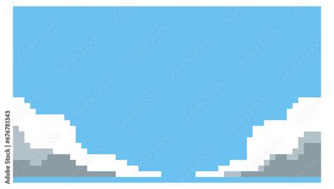 Pixel Art Clouds Landscape Background Cloudy Skies Retro 8 Bit 16 Bit