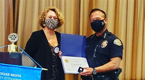 Monrovia Police Chief Sanvictores Awarded by Rotary | Rotary Club of Monrovia